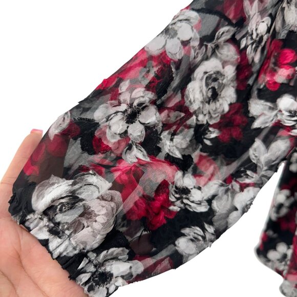 Torrid Womens Pullover Peplum Chiffon Floral Top Blouse Size 2X Multicolor - Picture 8 of 12